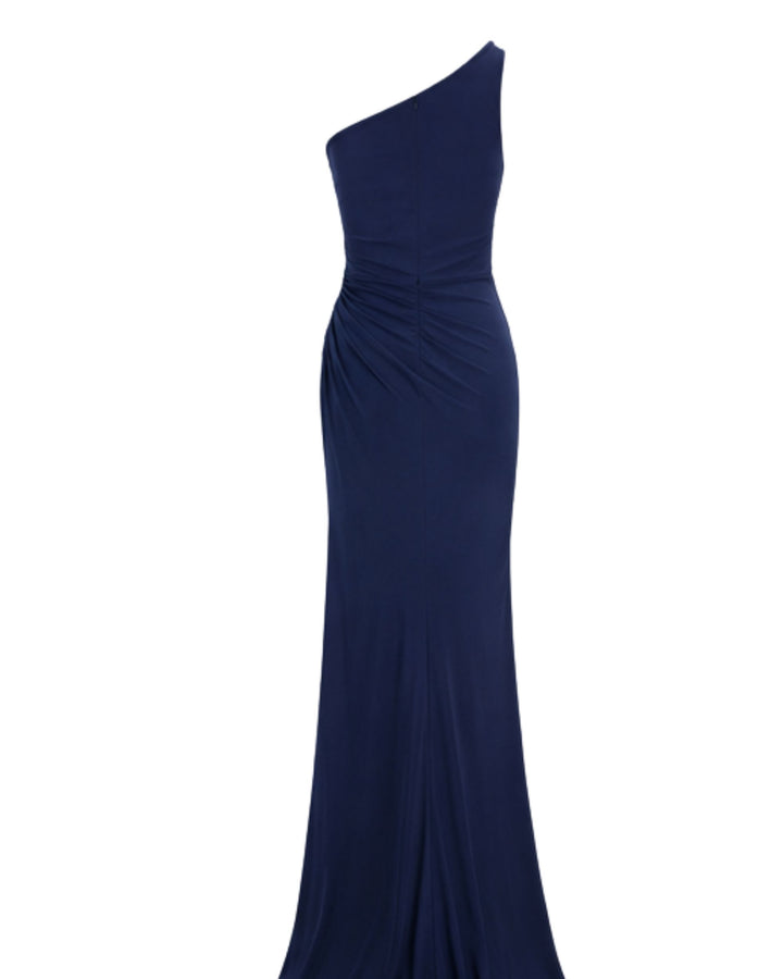 Celeste One-Shoulder Evening Gown – Navy Blue