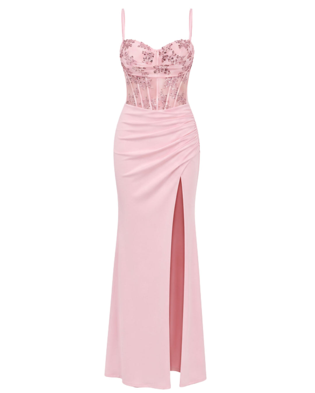 Celestia Embellished Corset Maxi Dress IN PINK
