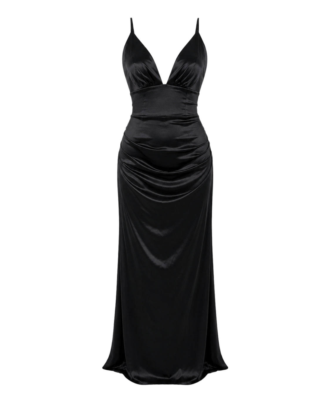 Luna Satin Lace-Up Maxi Dress
