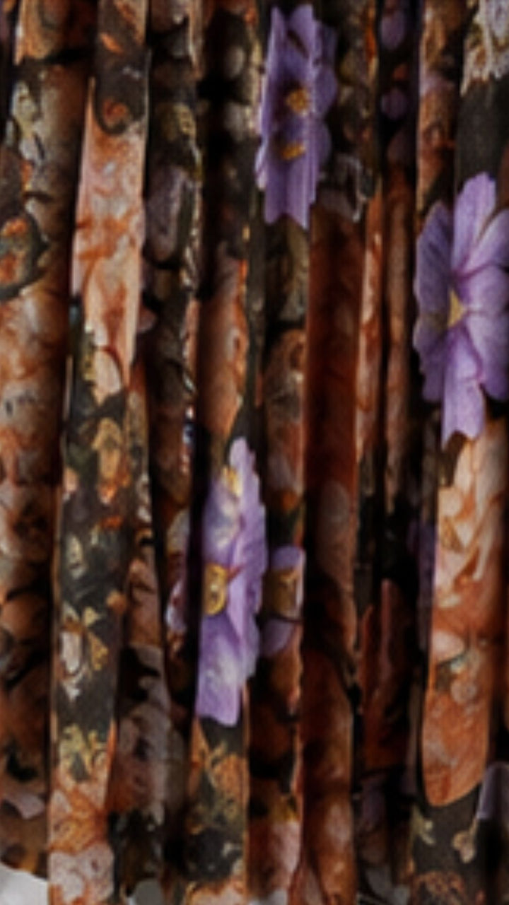Autumn Bloom Pleated Maxi Dress