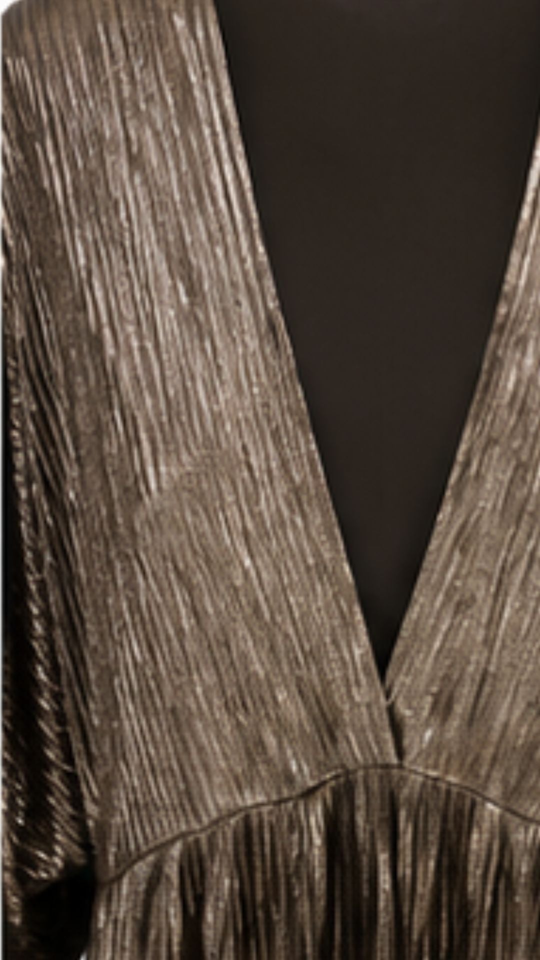 Celeste Bronze Metallic Pleated Maxi Dress