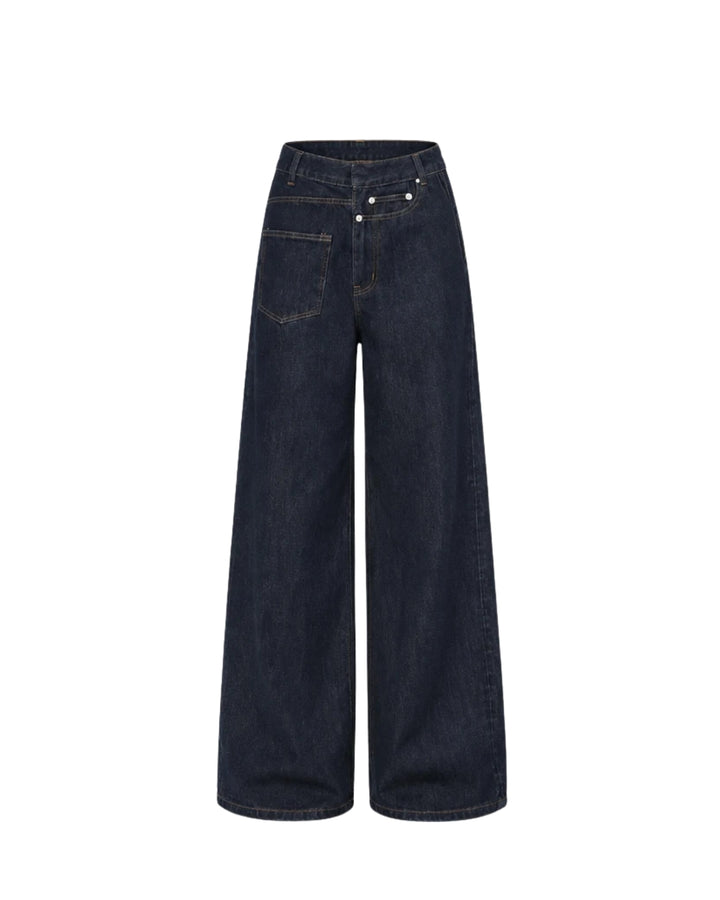 Dark Indigo High-Waisted Wide Leg Jeans