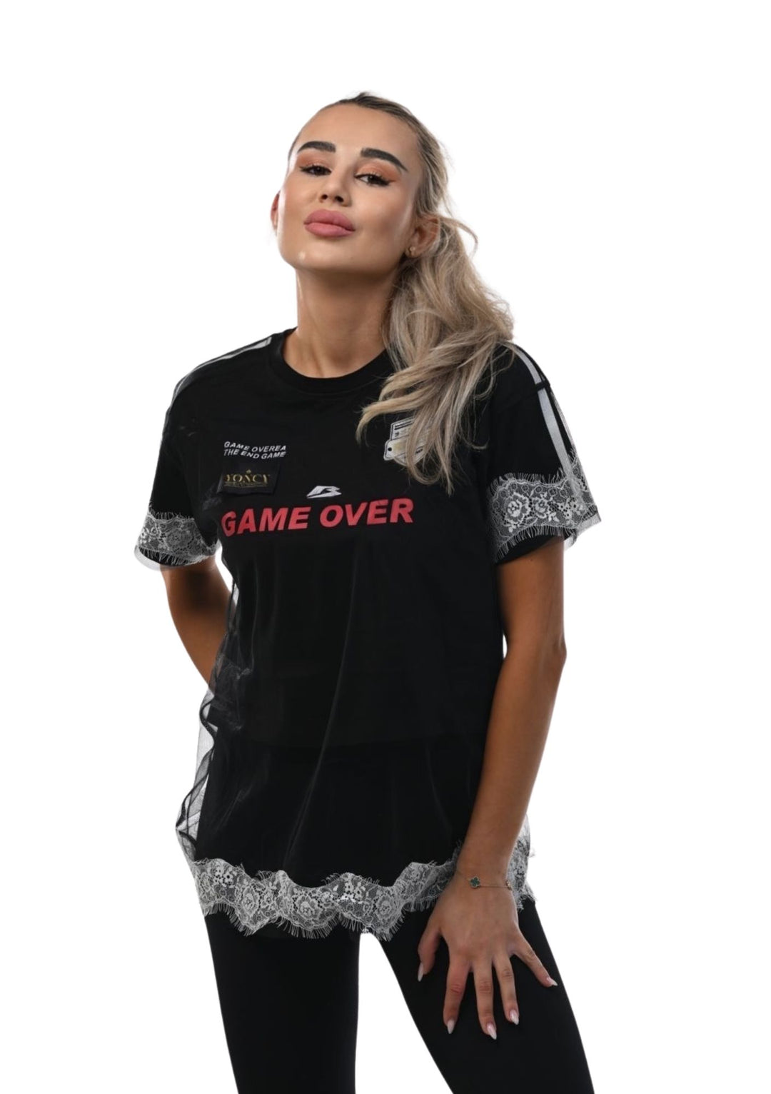 Trendy YONCY T-shirt in BLACK