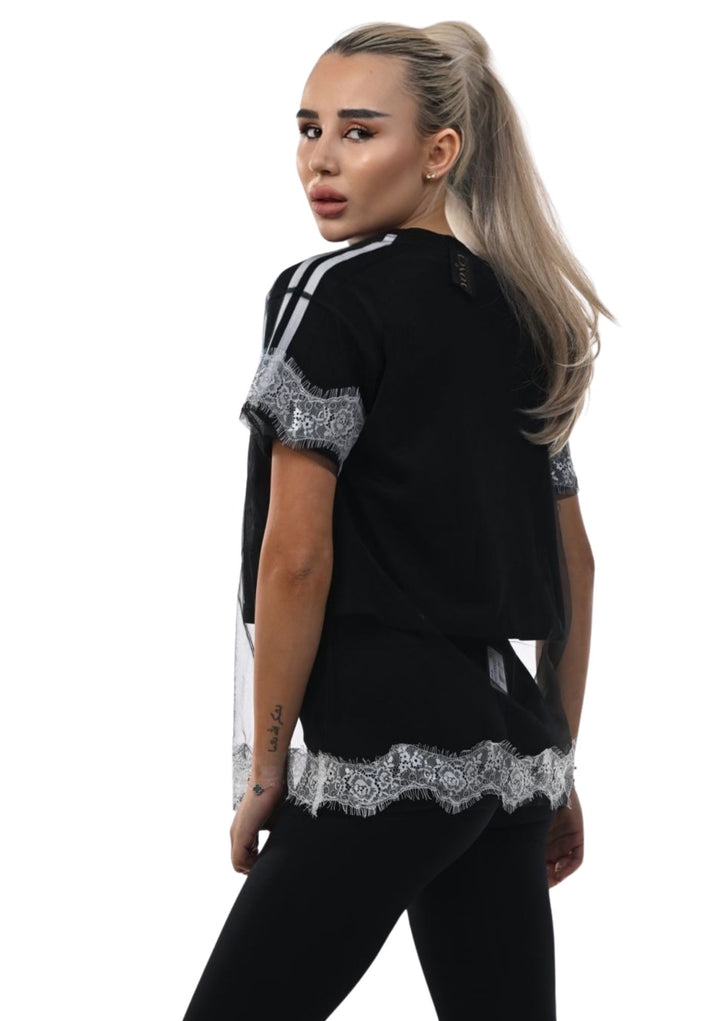 Trendy YONCY T-shirt in BLACK