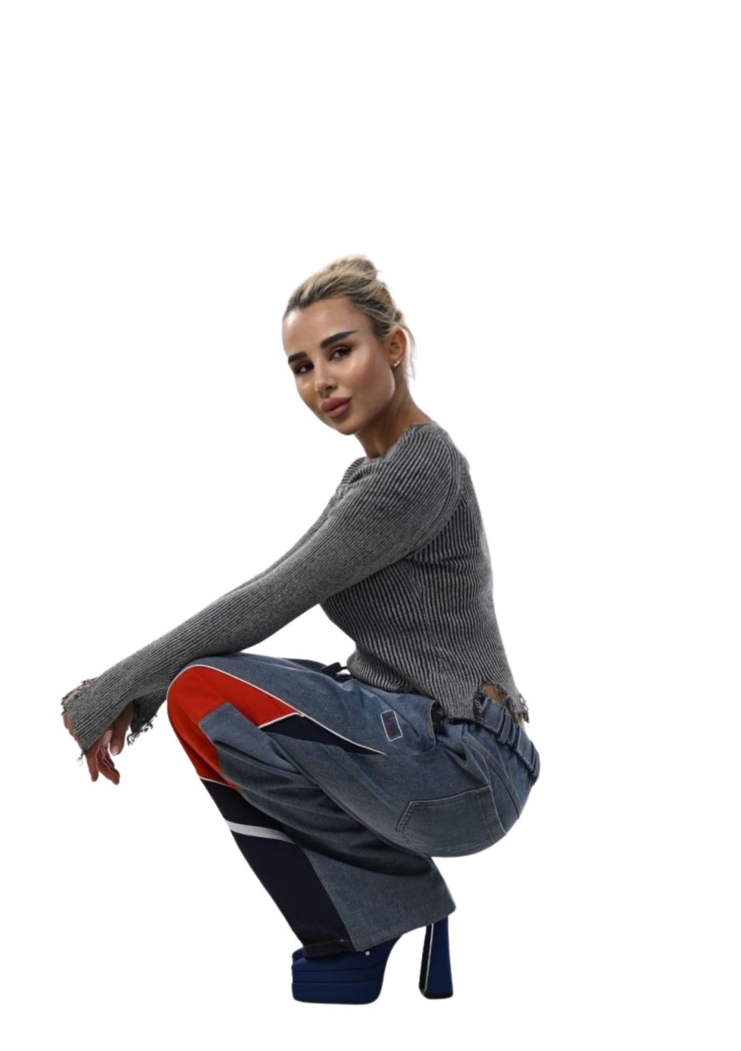 Modern wide-leg flared jeans