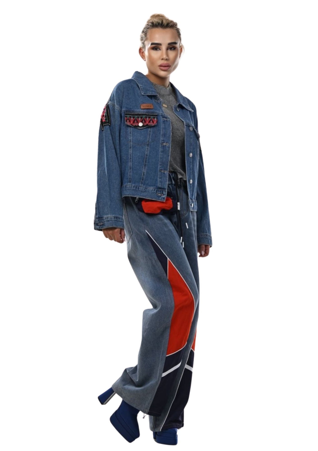 Modern wide-leg flared jeans