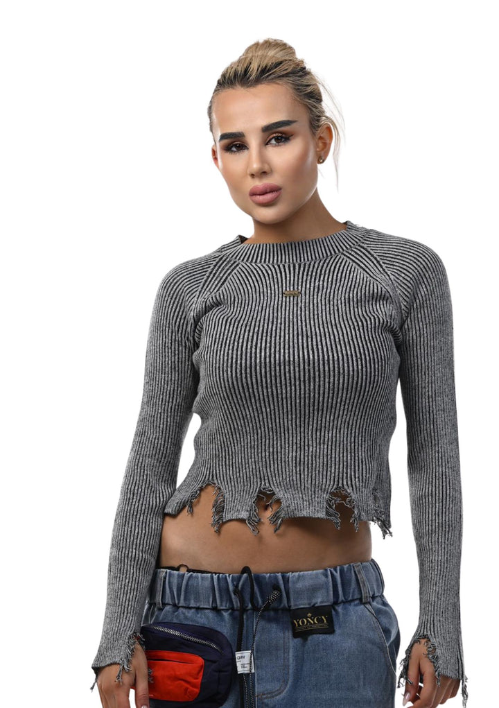 The Grey Distressed Sweater