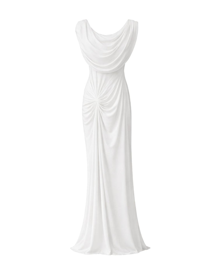 Sculpted Grace Gown in WHITE
