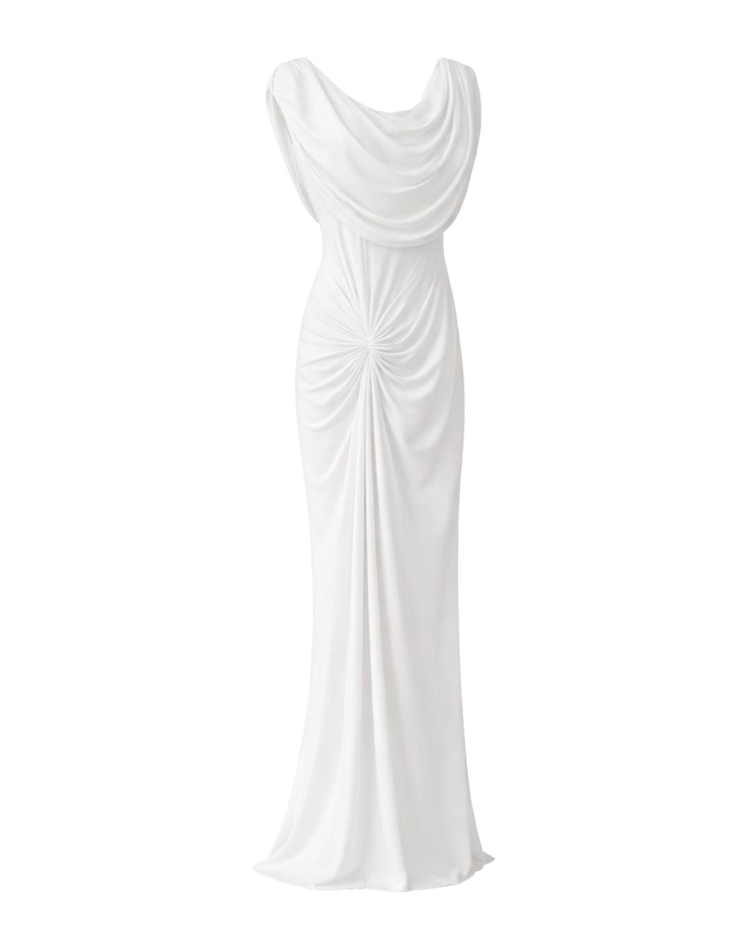 Sculpted Grace Gown in WHITE