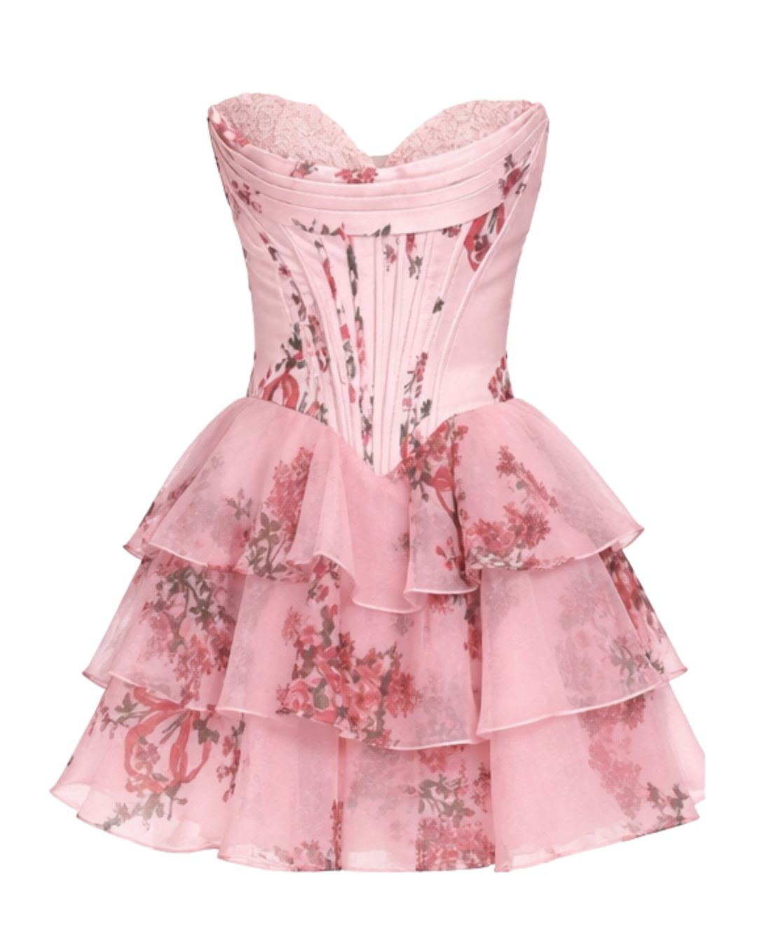 Blush Blossom Corset Mini Dress