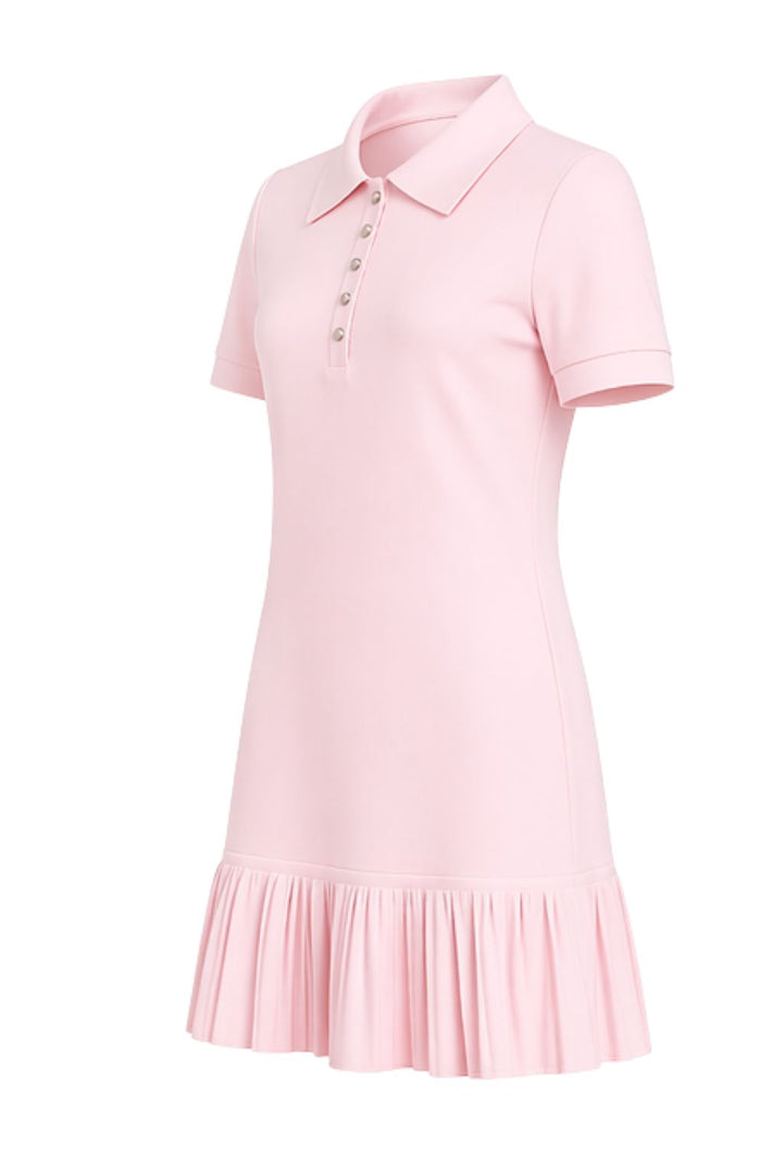 Soft Touch Polo Mini Dress IN BABY PINK