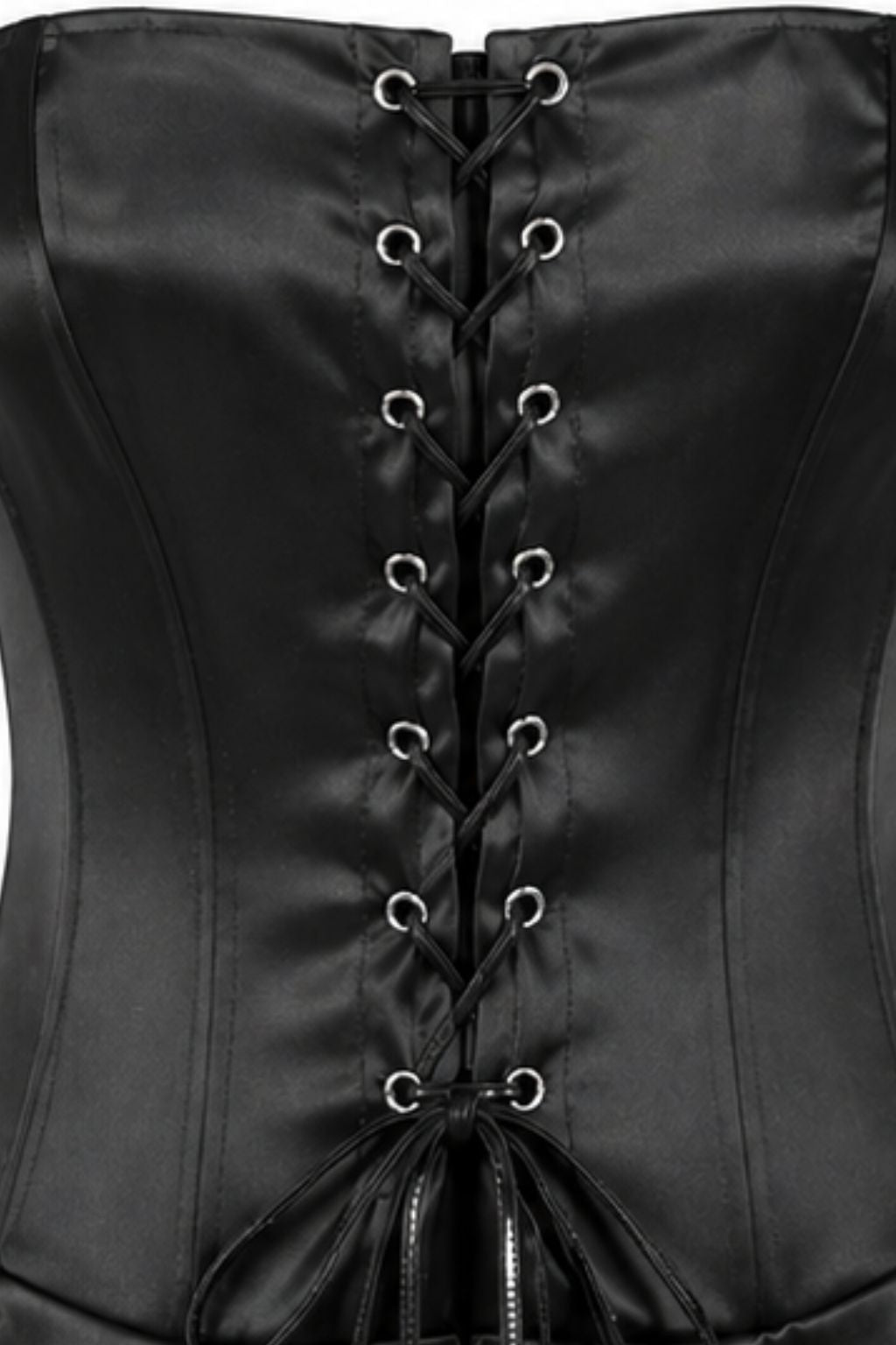 Black Satin Corset Mini Dress