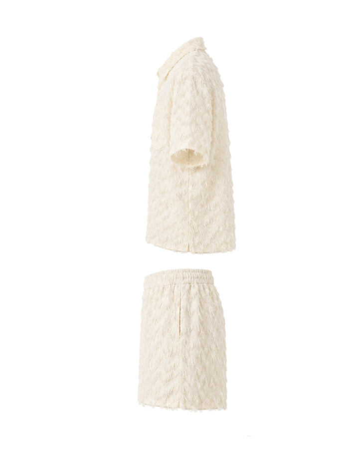 Ibiza Textured Co-Ord Set – Cream