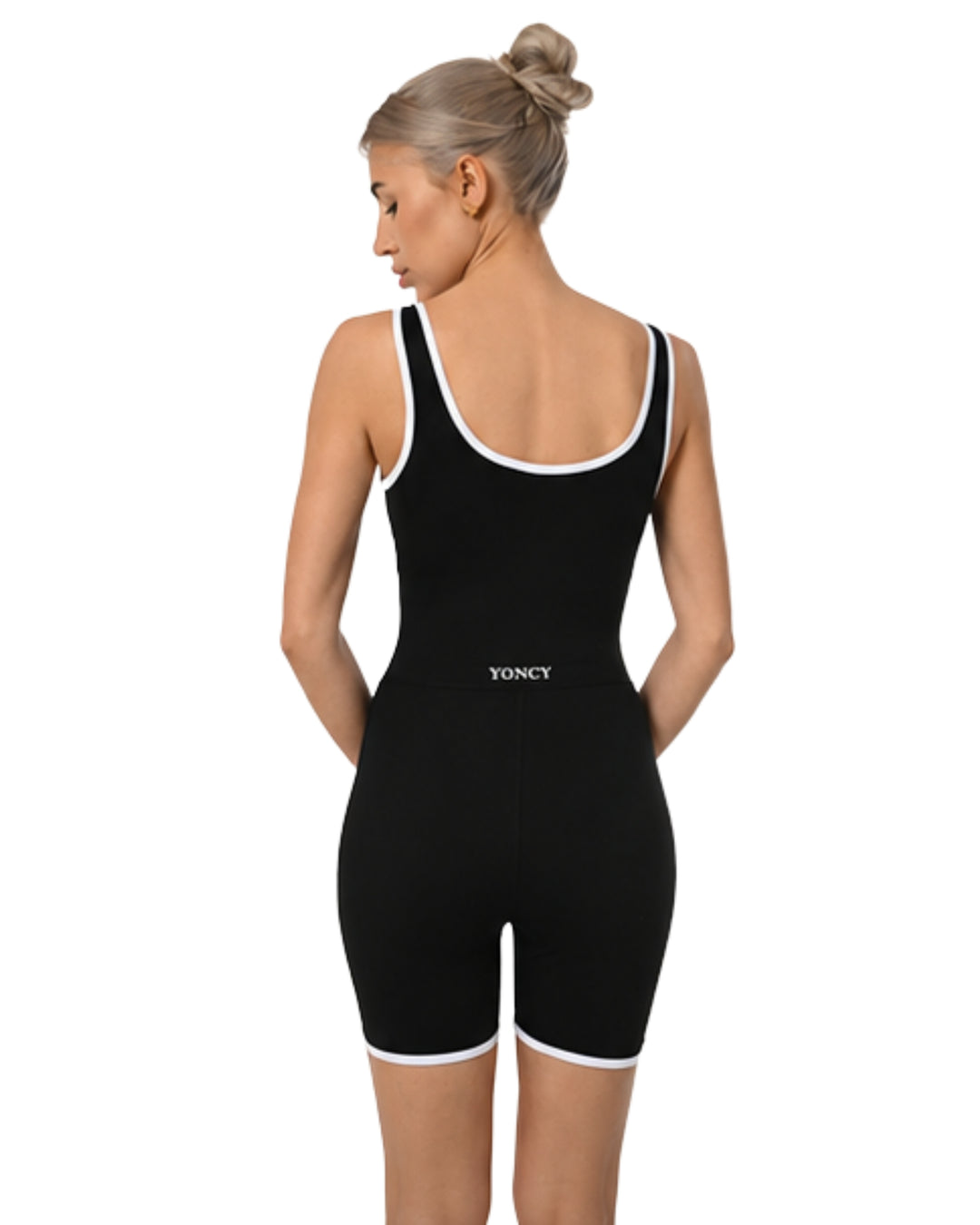 Blush Sculpt One-Piece Active Romper IN BLACK