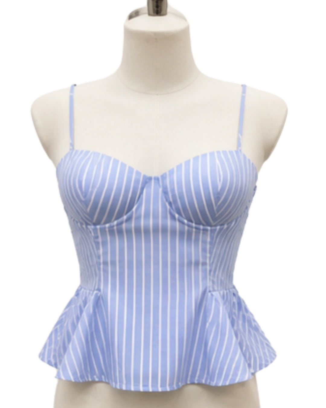 Santorini Striped Co-Ord Set – Sky Blue