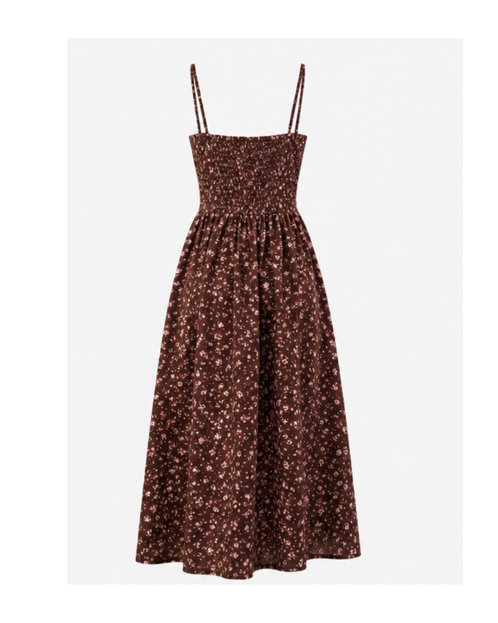 Muse Floral Maxi Dress – Brown