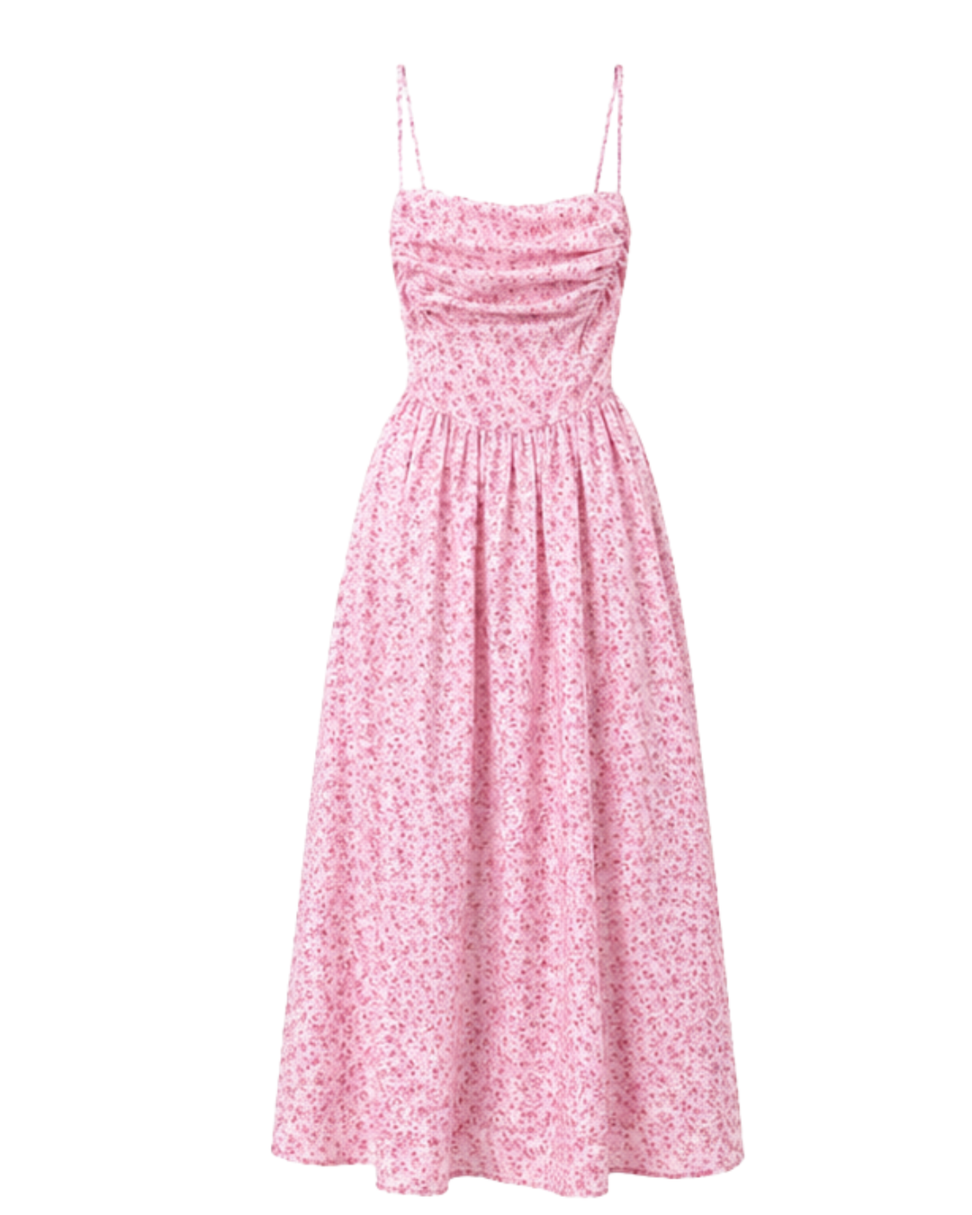 Rosé Muse Floral Maxi Dress – Pink