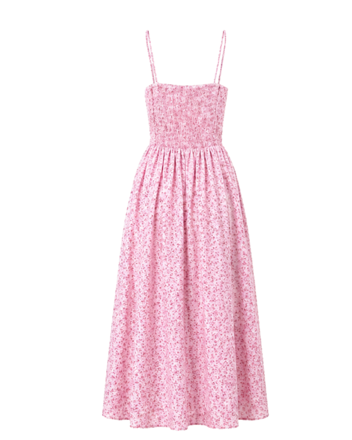 Rosé Muse Floral Maxi Dress – Pink
