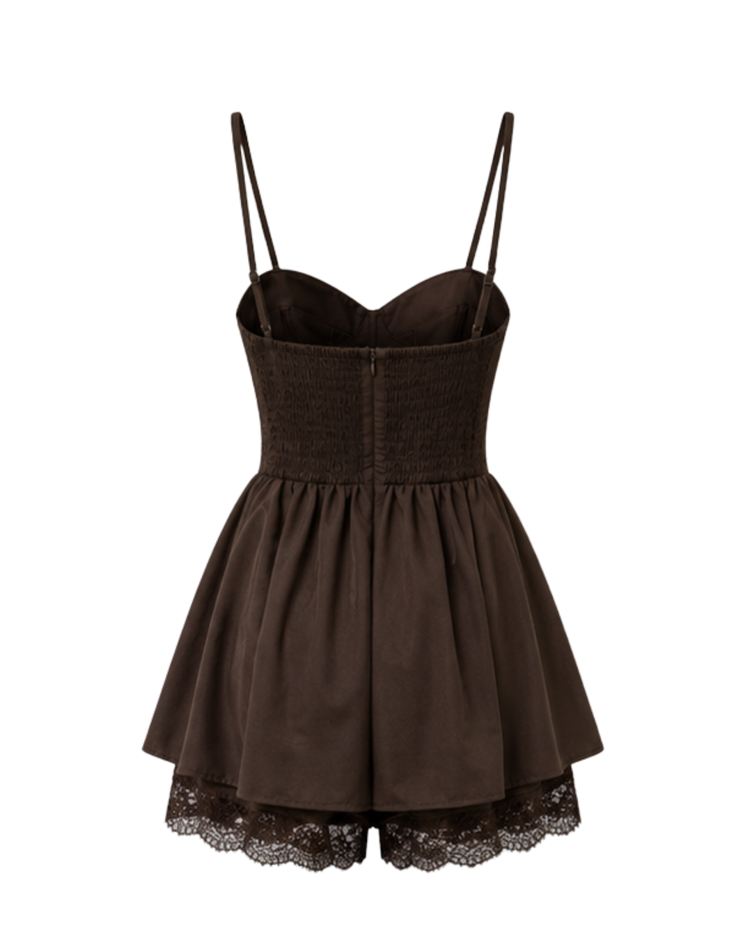 Rosalie Lace Corset Playsuit – BROWN