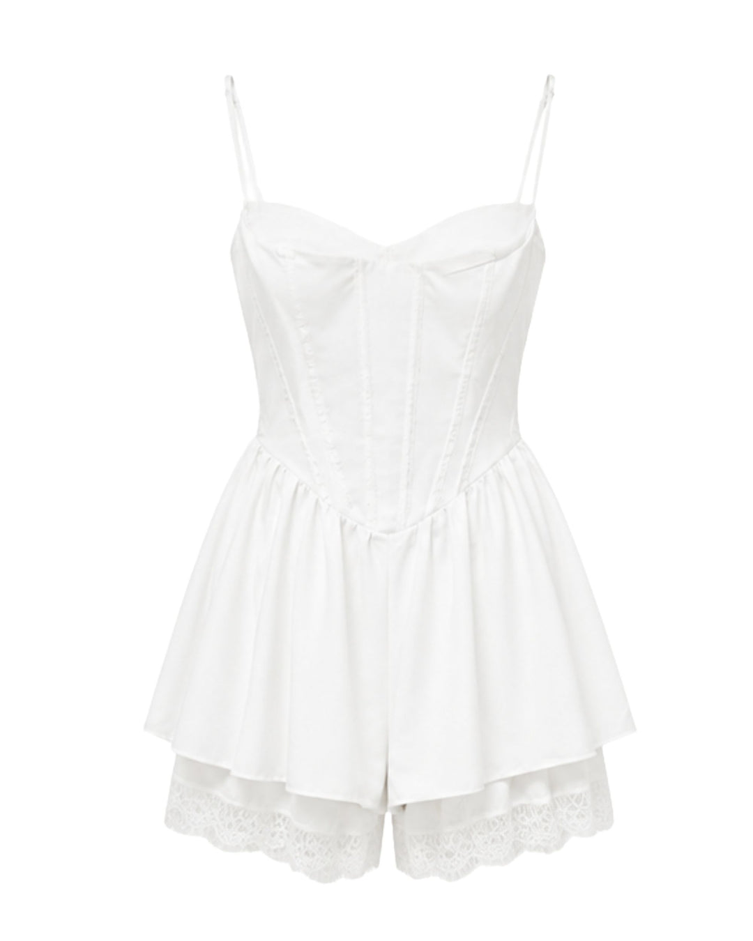 Rosalie Lace Corset Playsuit – IN WHITE