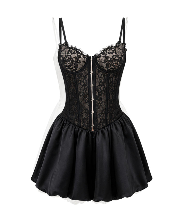 Luna Noir Lace Mini Dress