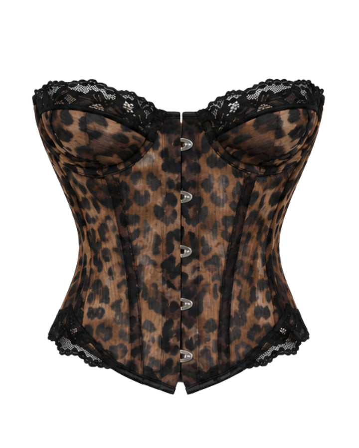 Leopard Lace Corset Top