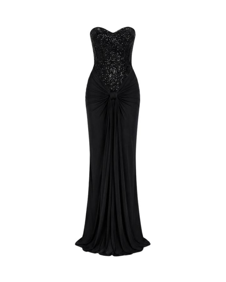 Amara Corset Maxi Dress IN BLACK