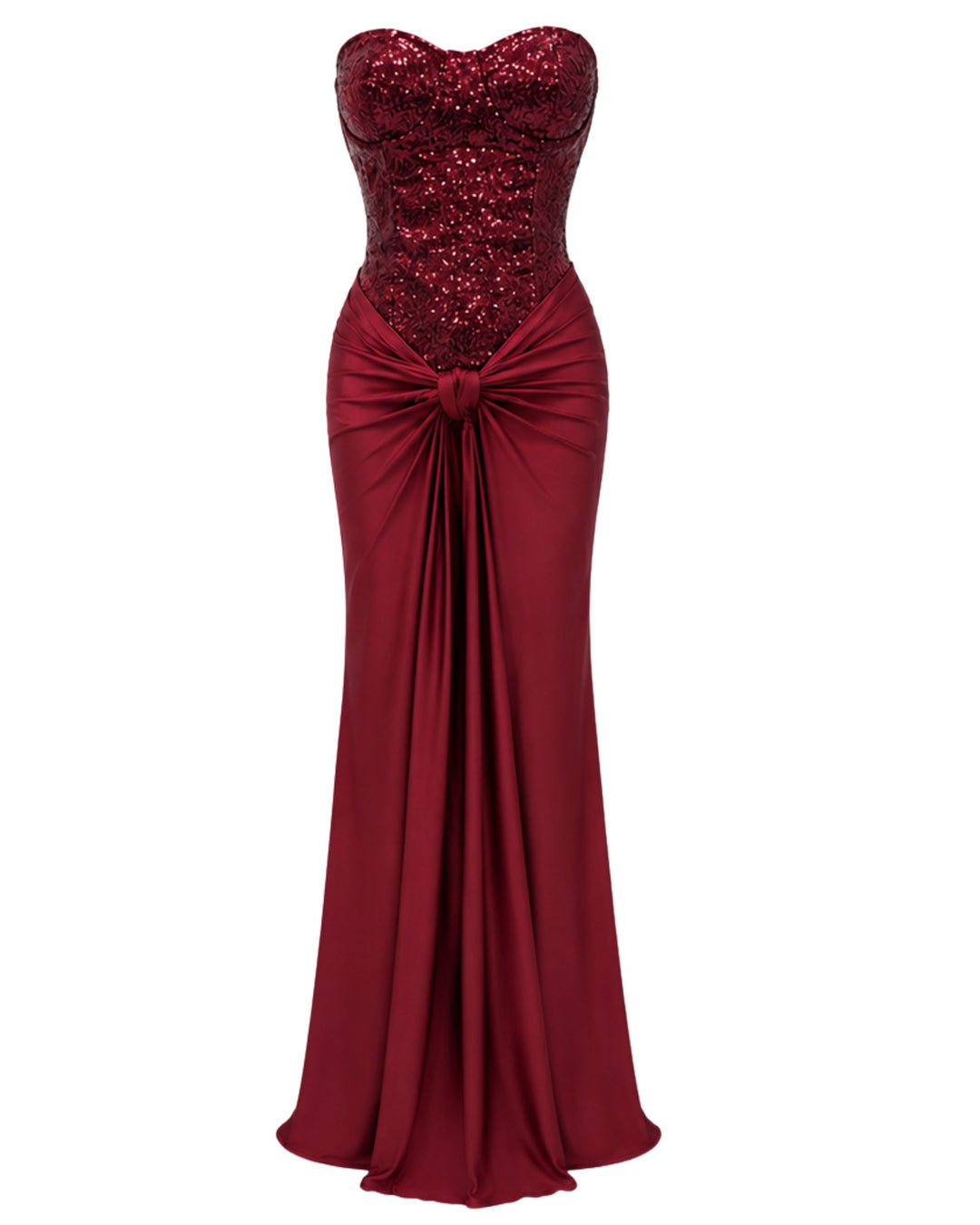 Amara Corset Maxi Dress IN Burgundy