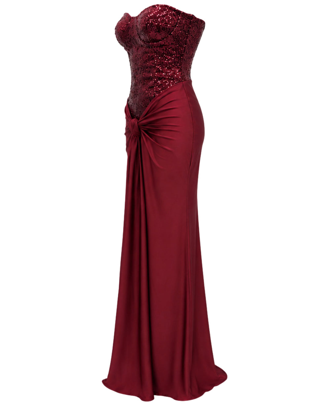 Amara Corset Maxi Dress IN Burgundy