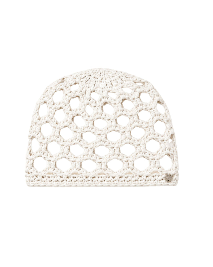 Open Knit Crochet Beanie
