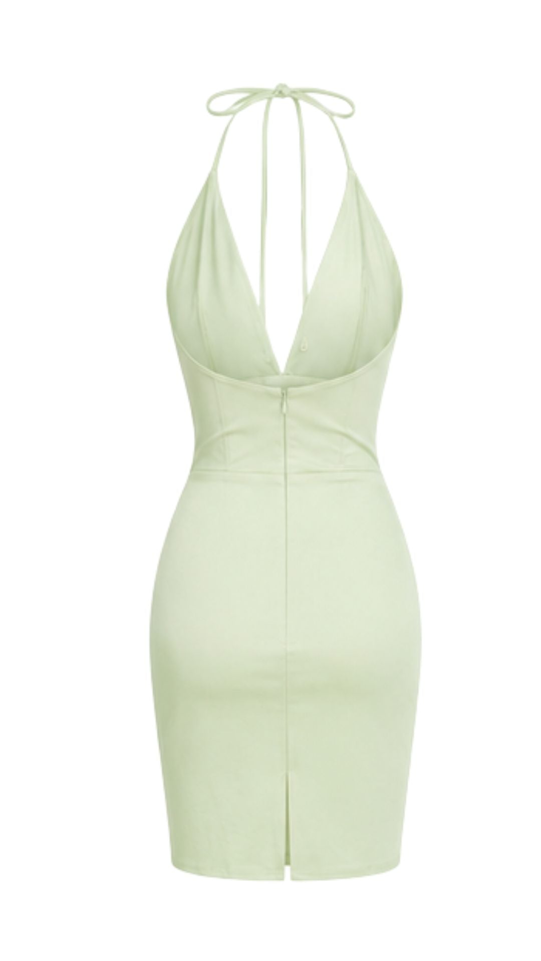 Draped Halter Mini Dress Mint Green