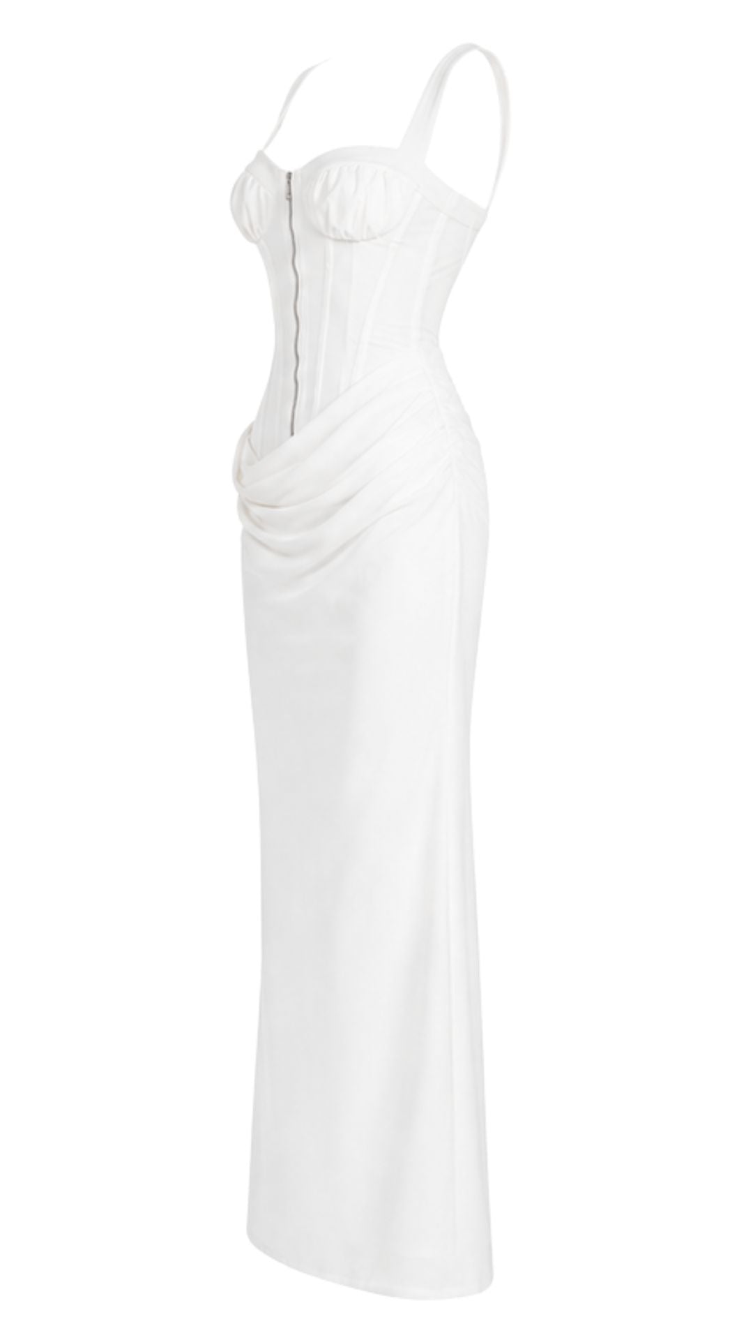 ÉCLAT Elegant White Corset Maxi Dress