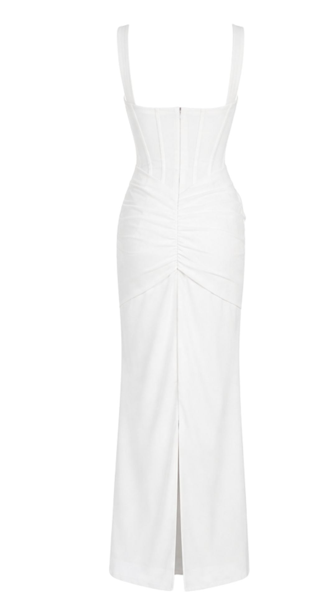 ÉCLAT Elegant White Corset Maxi Dress