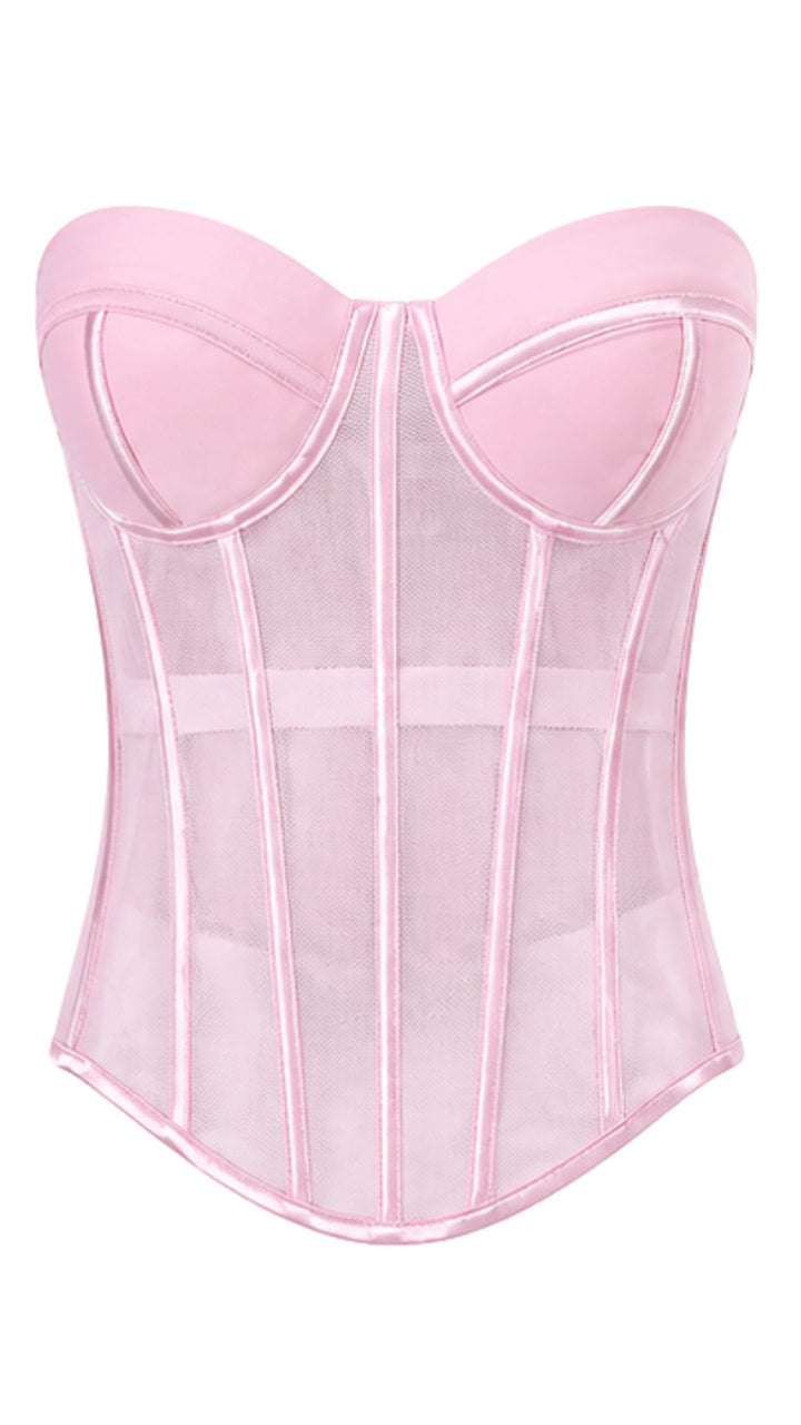 Rosé Mesh Corset