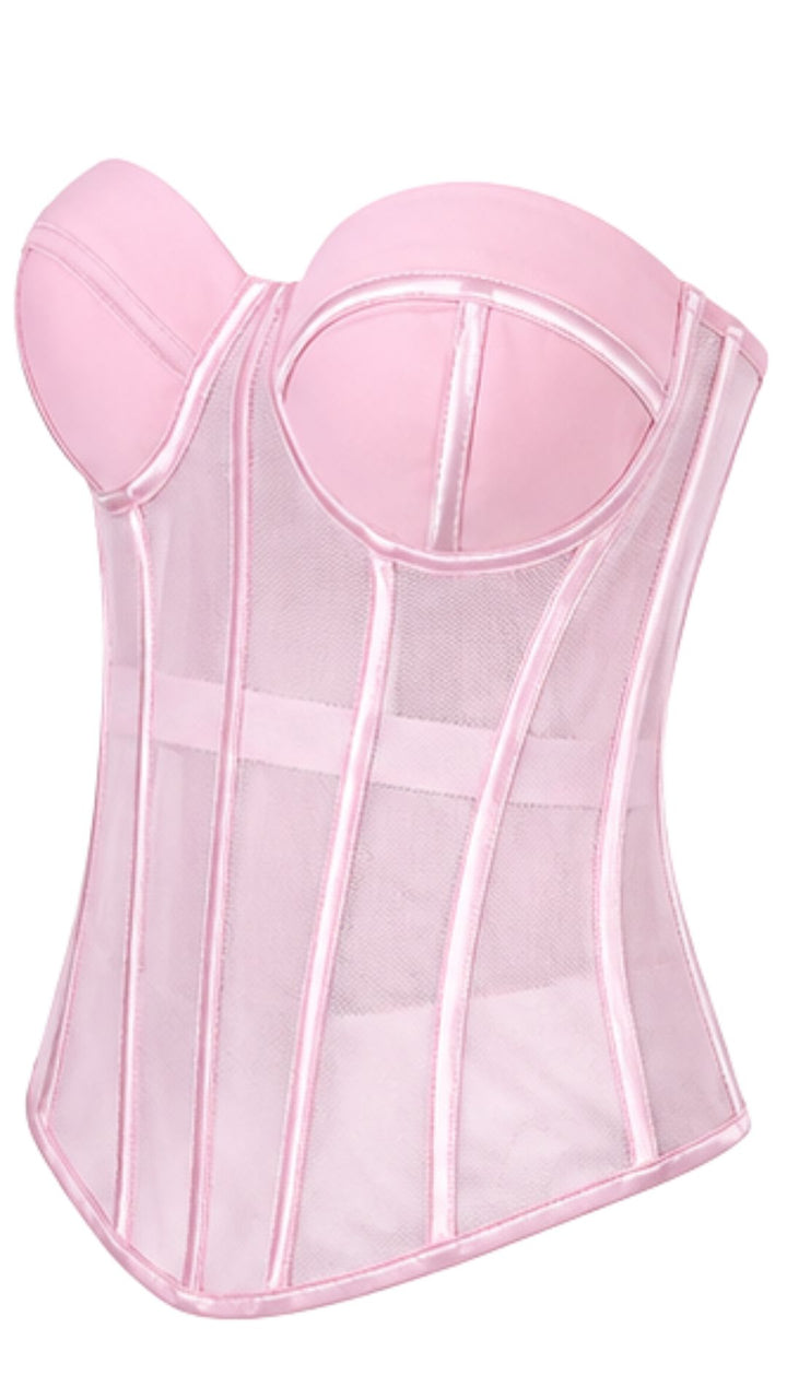 Rosé Mesh Corset