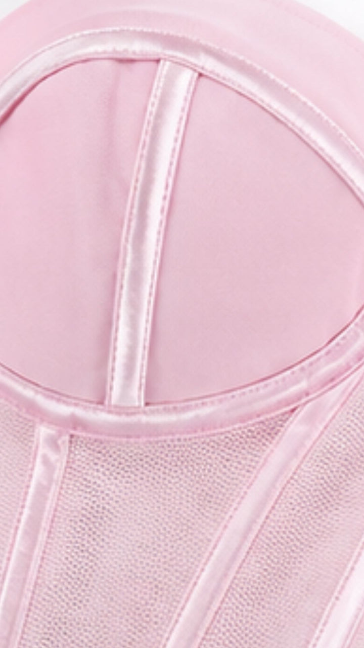 Rosé Mesh Corset