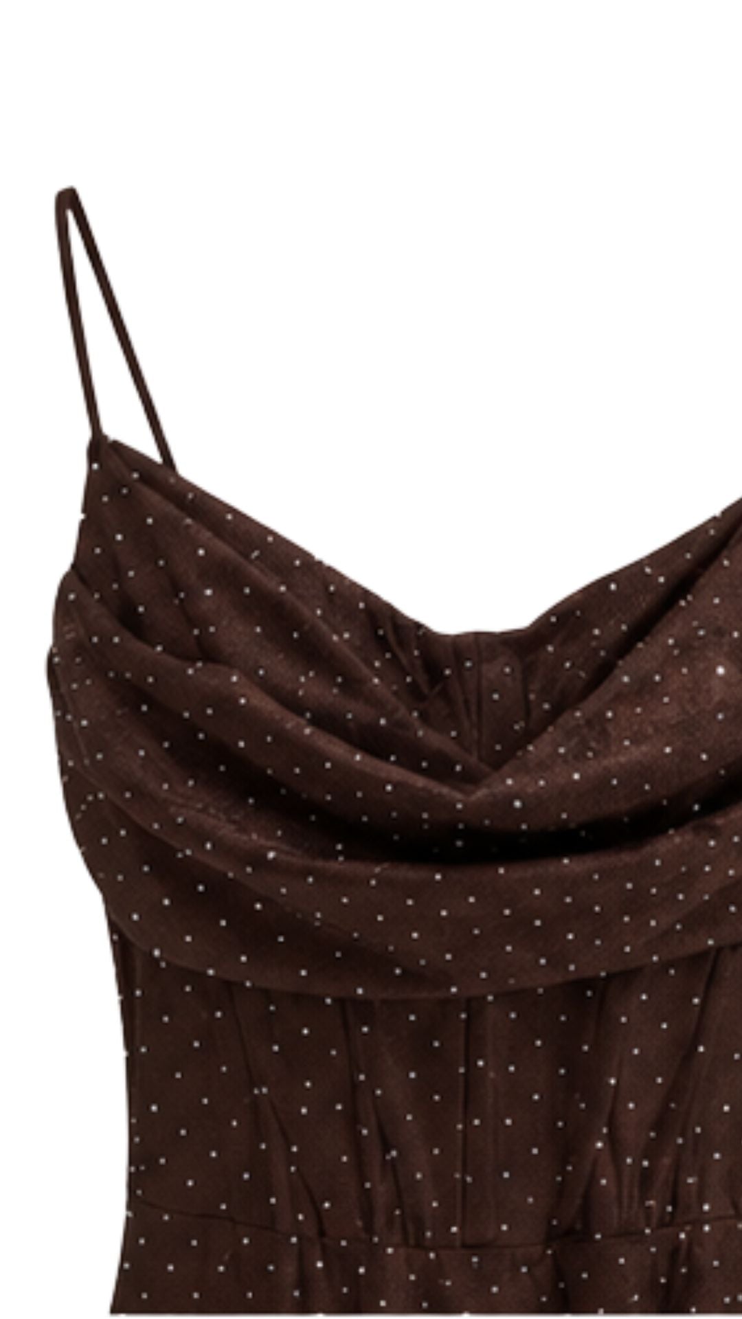 Cocoa Crystal Draped Maxi Dress