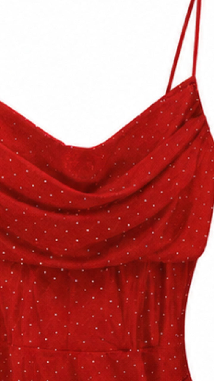 Scarlet Crystal Corset Maxi Dress