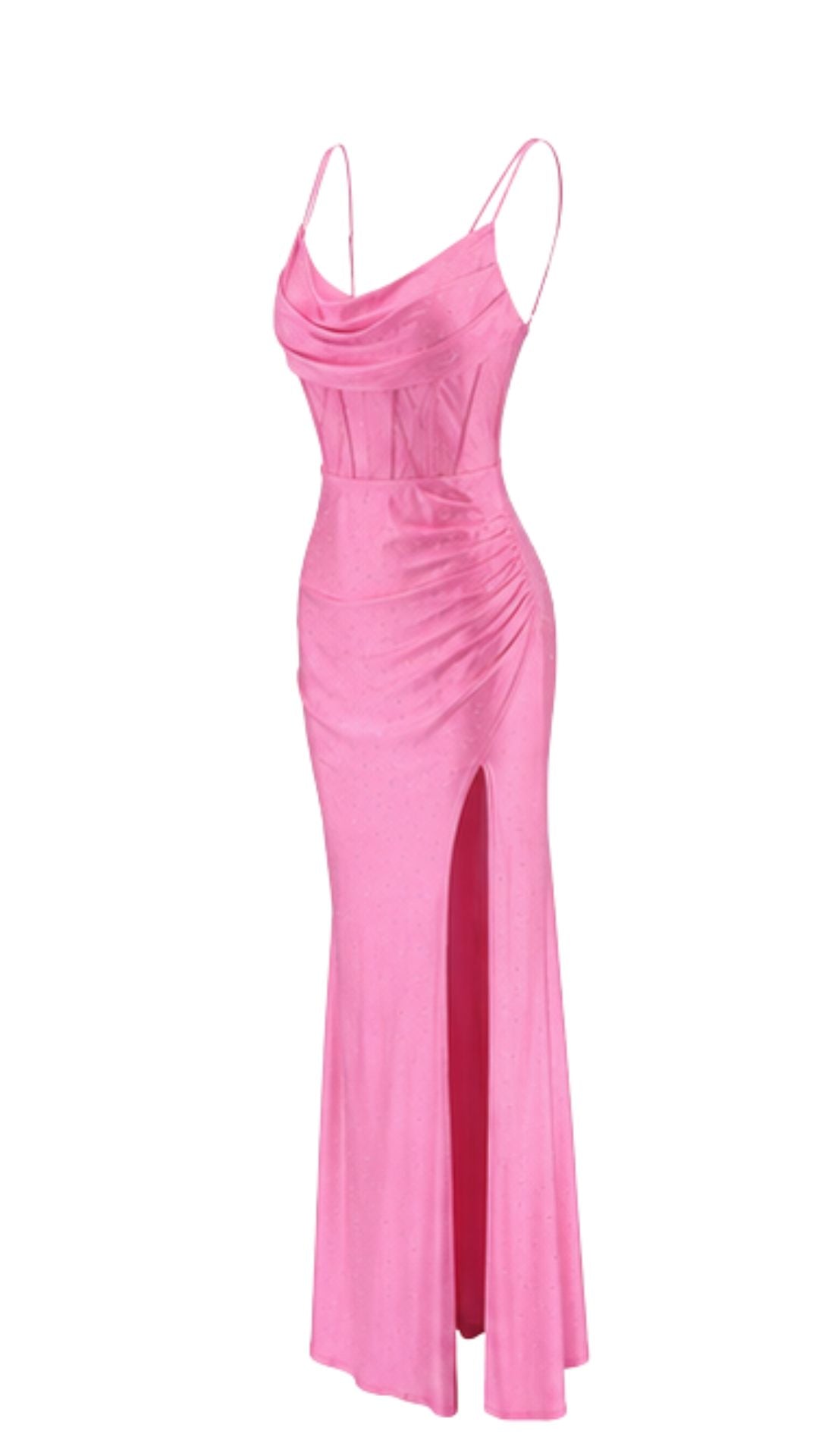 Crystal Corset Maxi Dress – Pink