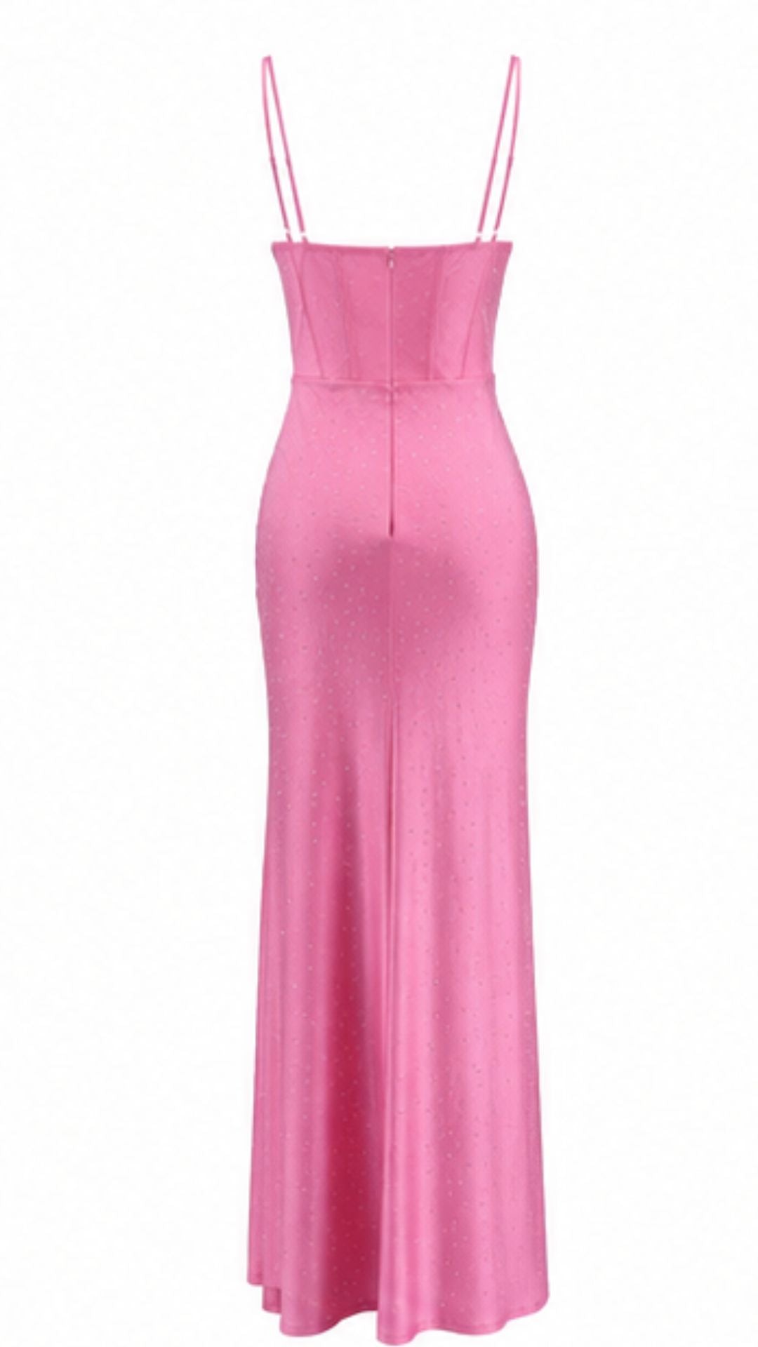 Crystal Corset Maxi Dress – Pink