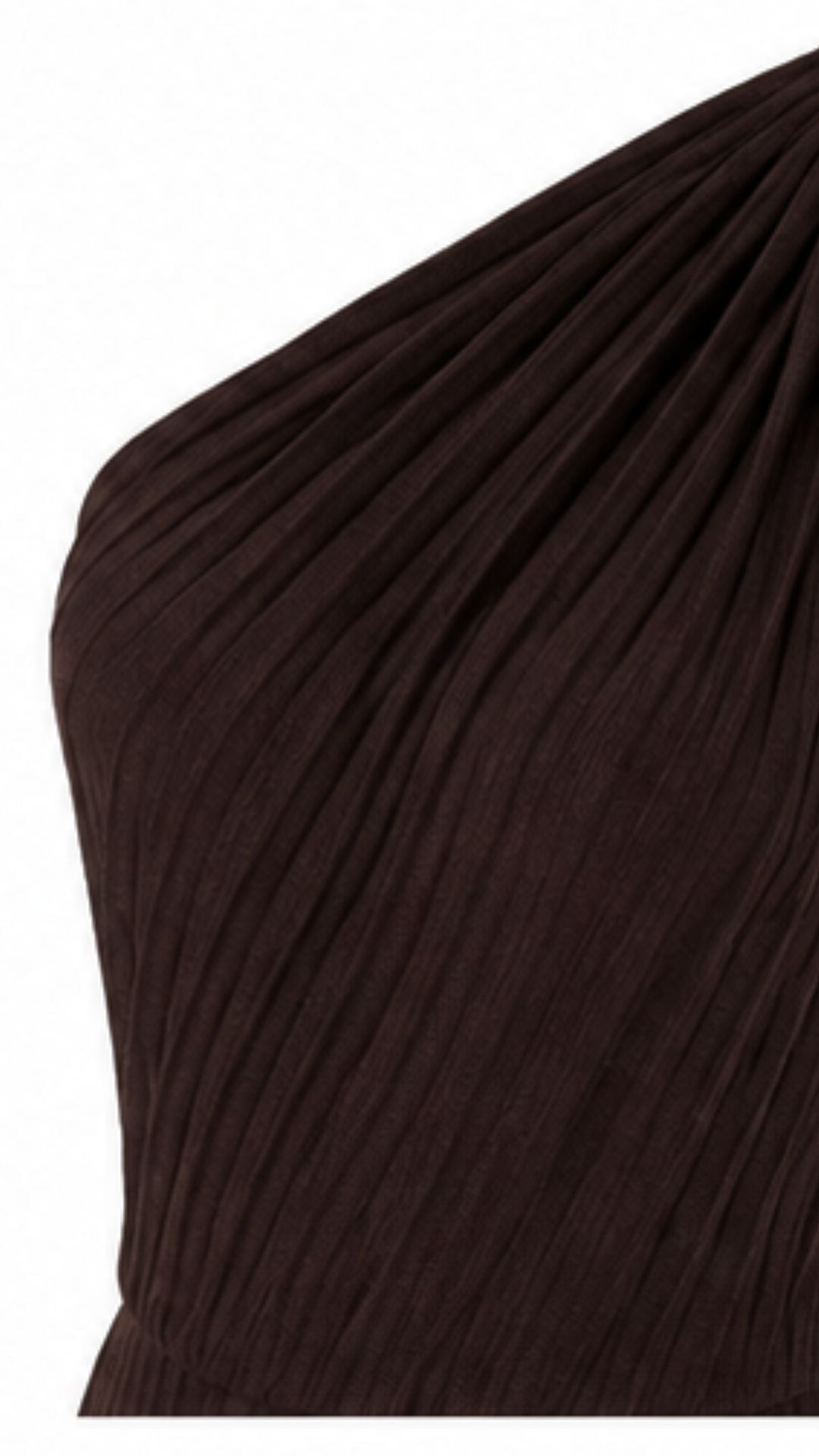 Chocolate Muse One-Shoulder Pleated Maxi Dress