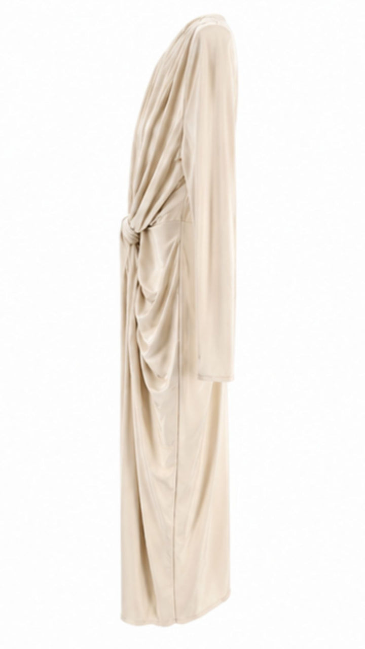 Ivory Élan Draped Maxi Dress
