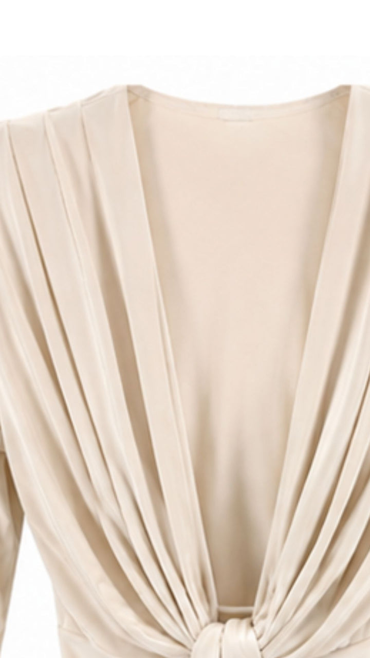 Ivory Élan Draped Maxi Dress
