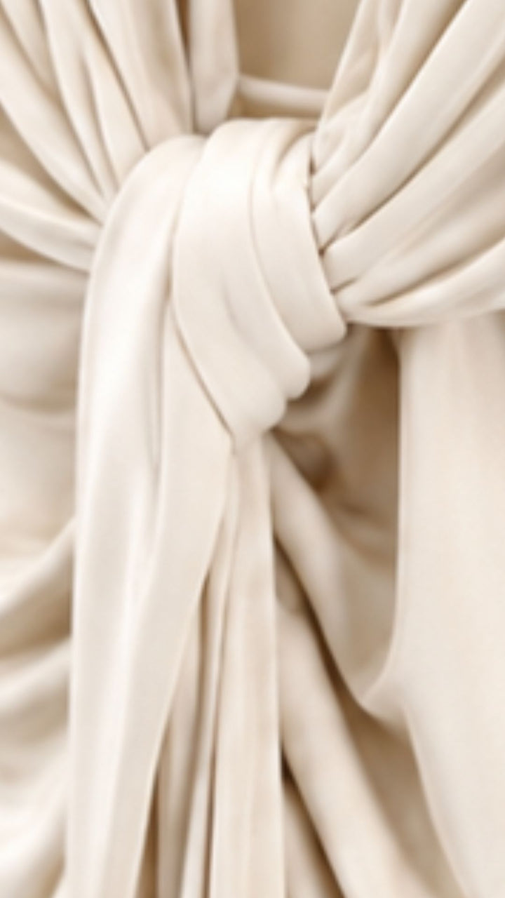 Ivory Élan Draped Maxi Dress