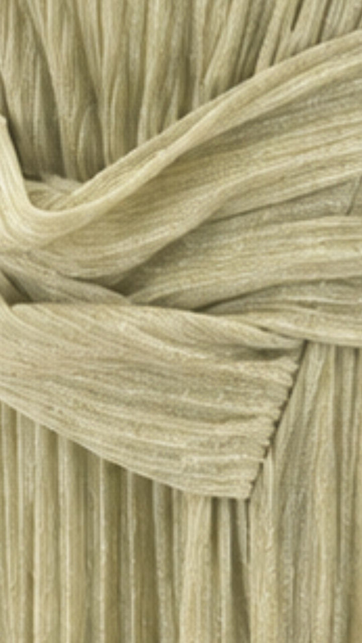 Pleated Maxi Dress IN Light Gold
