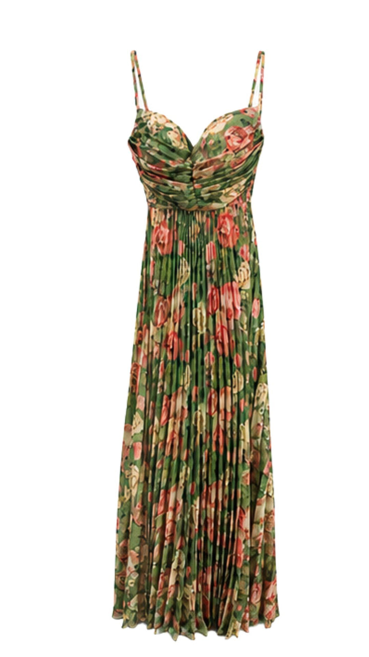 Flora Pleated Maxi Dress