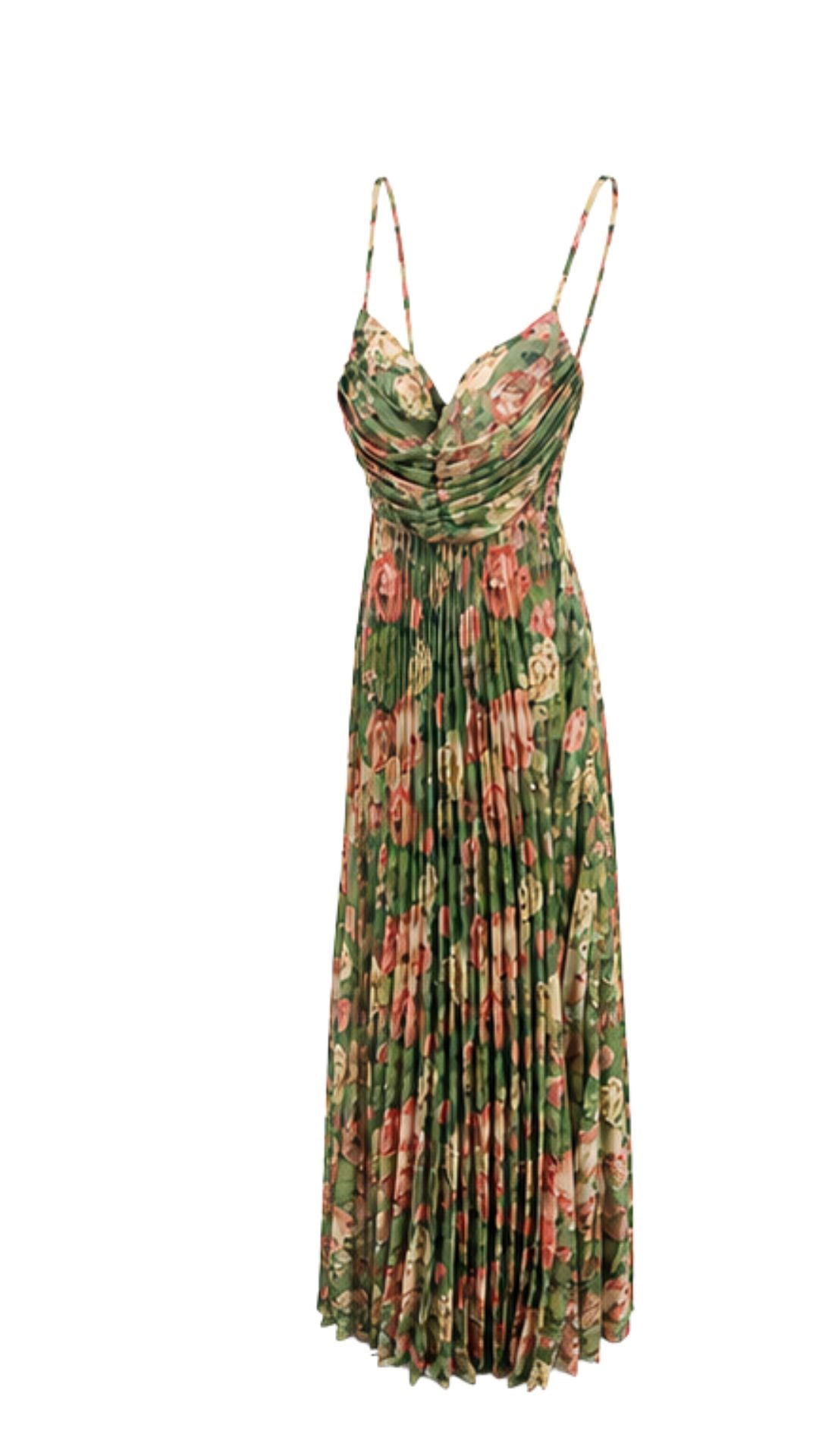 Flora Pleated Maxi Dress