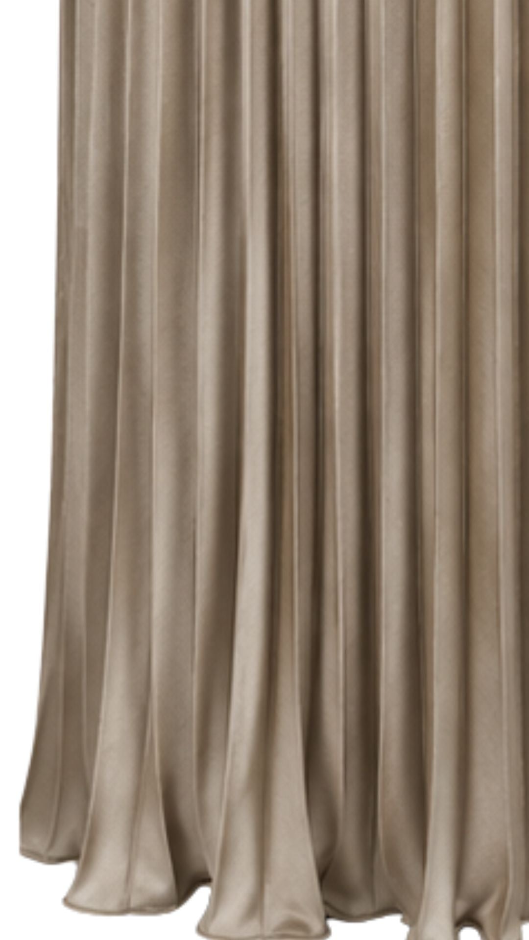 Champagne Pleated Maxi Dress with Ruched Bust