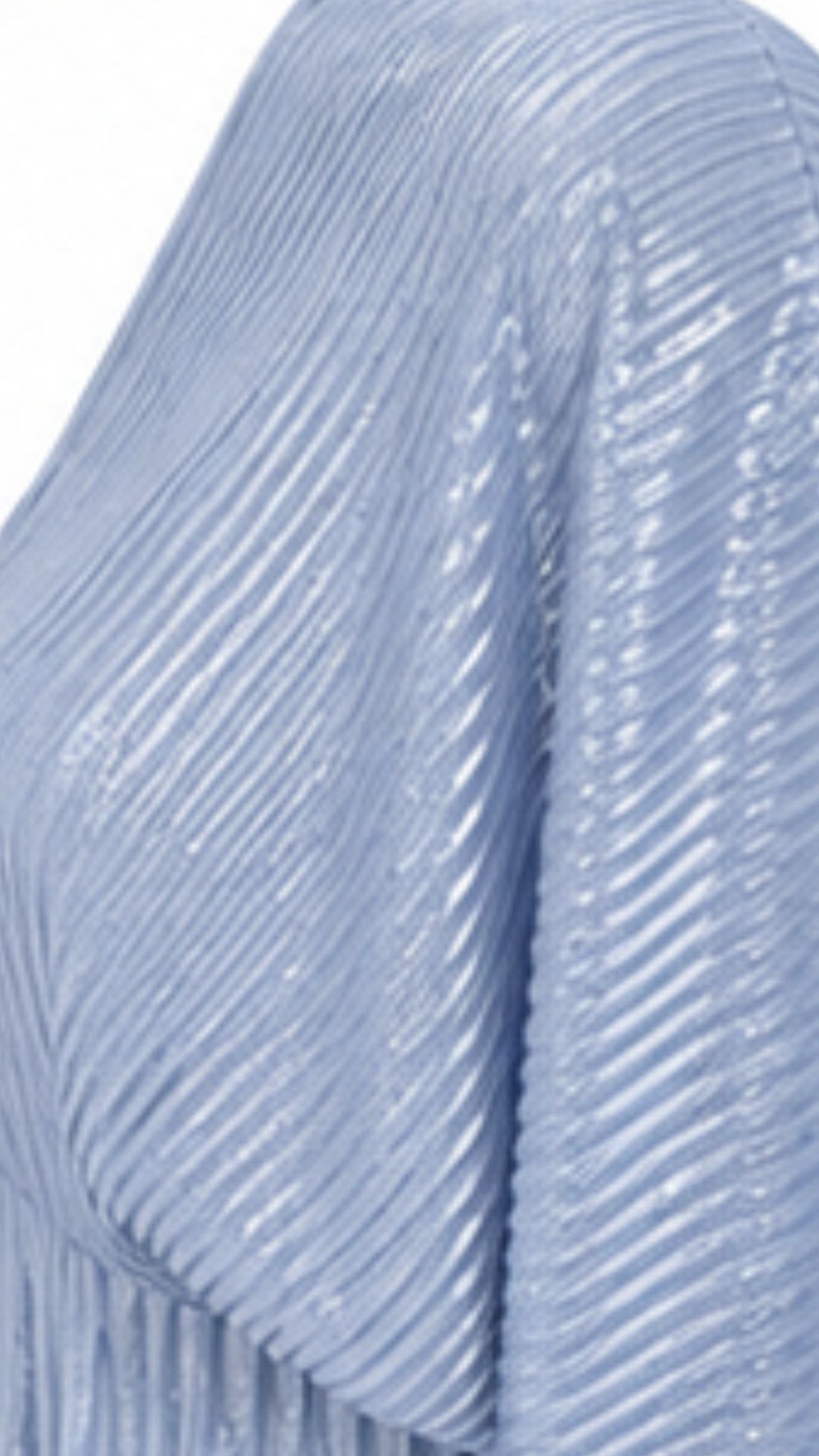 Celeste Powder Blue Metallic Pleated Maxi Dress