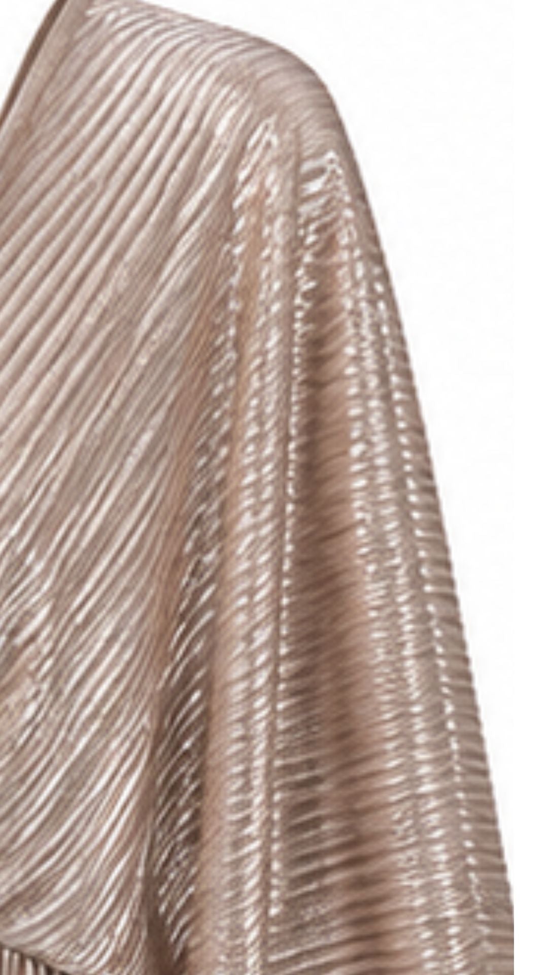 Champagne Metallic Pleated Maxi Dress
